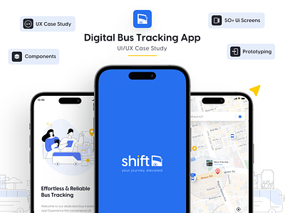 Digital Bus Tracking App | UI/UX Case Study app design blue app branding bus tracking app case study clean design process mahfuzurmunna minimal modern modern app design ui ui design uiux user experience user interface ux design uxcasestudy