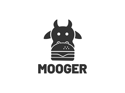 mooger logo animal app branding burger design dual meaning foodies graphic design icon illustration logo ui ux vector