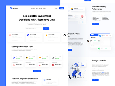 Tredio - Stock market Analyser finance fintech fintech saas saas saas landing page saas website share market stock stock market ui web design website design