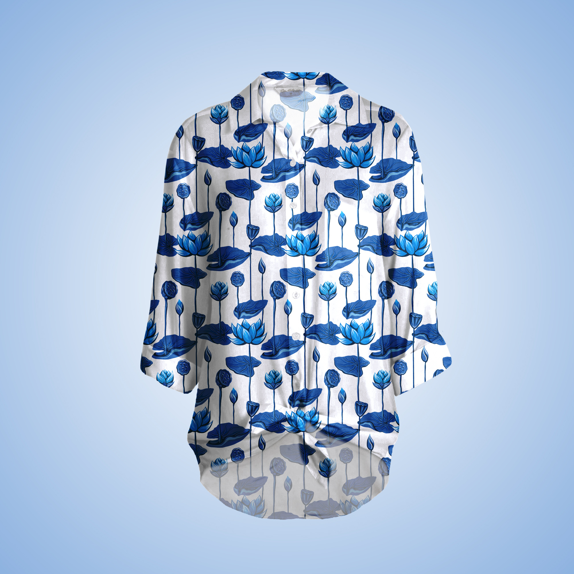 Lotus flowers pattern botanical cartoon design fabric floral flower graphic design nature pattern presentation surface design textile texture vertical wallpaper