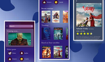 MOVIE APPLICATION UI application application design dashboard design illustration ui uiux ux