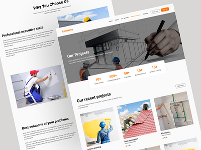 Renovation (Renew your home) design house cleaning house renovation landing page renovation smart home ui ux web web design website