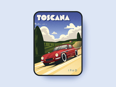 1960 - Toscana flat graphic design illustration italy tuscany ui vintage