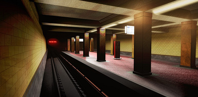 Moscow subway station 3d cell shading graphic design illustration npr