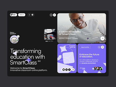 Smart Class - Edtech Startup Platform UI app design e classes e learning e school edtech educational app educational platform elearning eschool landing page learning online classes online leaning online lesson online school school smart class startup ui website design