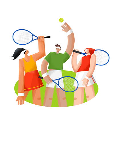 Tennis land branding character design digital painting illustration illustrator procreat tennis tennis land ui