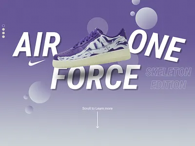 Air Force 1 Skeleton Edition Nike Landing Page Design app branding design graphic design illustration logo typography ui ux vector