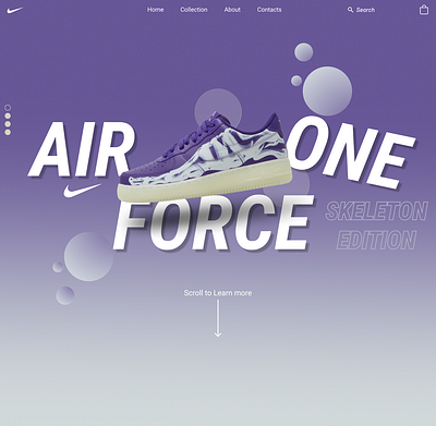 Air Force 1 Skeleton Edition Nike Landing Page Design app branding design graphic design illustration logo typography ui ux vector
