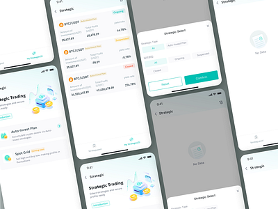 CoinEx Strategic Trading illustration ui ux