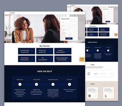 Landing page for Hospitality Consultant Agency agenccy consulting landing page ui uiux