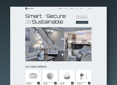 SmartHome design figma home house interface secure smart sustainable tech ui website