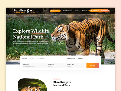 Wildlife Landing Page adventure branding cleandesign jungle safari landing page nature tourism travel traveling trip typography ui uidesign uiux web design wild wild safari wildlife