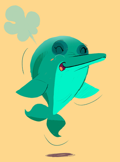 NEVER eat fish children cute animals cute dolphin digital art dolphin illustration pictorial