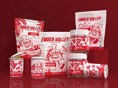 Ember Valley 💨 brand identity branding california cannabis character design characters graphic design illustration jeffrey dirkse label logo marijuana packaging product design rubber hose smoking thc vector visual identity weed
