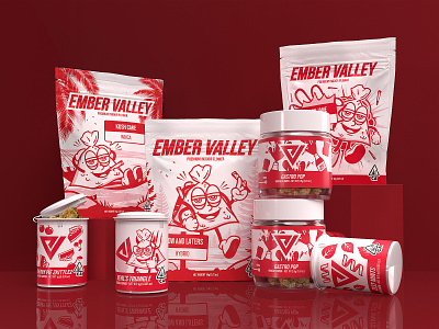 Ember Valley 💨 brand identity branding california cannabis character design characters graphic design illustration jeffrey dirkse label logo marijuana packaging product design rubber hose smoking thc vector visual identity weed