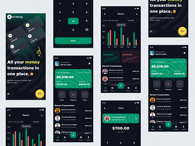 Banking Mobile Dark App ajendra ajendra sutariya app app design app ui baking app bank app crypto app dark app dark ui design minimal design money app money transfer ui ui design ux ux design wallet wallet app