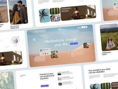 Meditation Platform UI diagnosis health landing page meditation meditation platform mental mental health mental wellness mindfullness music meditation pyche rehabilitation therapy treatment ui ui ux web design webdesign website design yoga