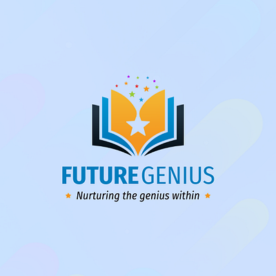 Future Genius Logo 3d animation book logo branding creative logo design education logo future genius genius logo graphic design halal logo halal plus illustration logo motion graphics vector