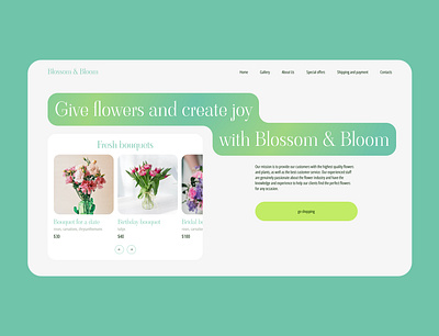 Concept for flower shop bouquet concept design figma first page flower flower shop plant shop plants shop ui web web design