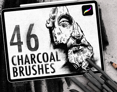 46 Charcoal Procreate Brushes brushes for procreate procreate procreate brushes
