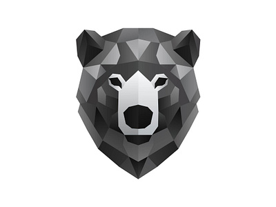 Bear Polygonal Geometric Head Logo Design bear bear geometric logo bear head bear logo branding design geometric logo logo low poly polygonal logo