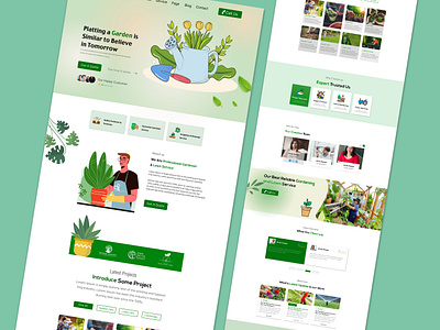 Gardening Web UI design app landing page ui ux