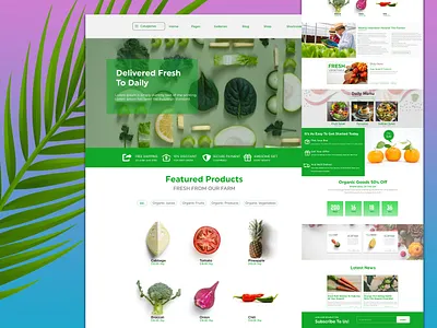 Organic UI web Design landing page ui ux