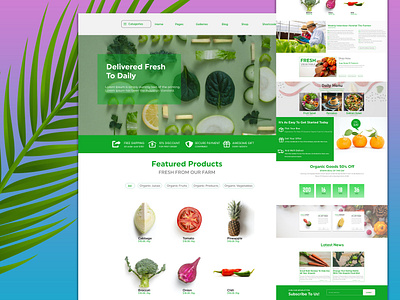 Organic UI web Design landing page ui ux