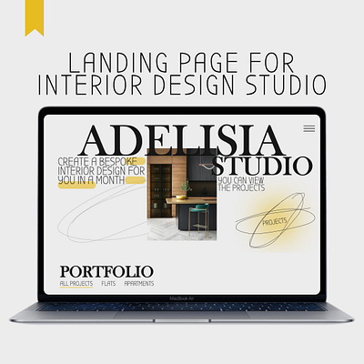 Landing page for interior design studio branding design graphic design illustration interior design landing landing page landing page for restaurant ui vector web design website websitw design