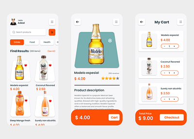 Food Drinks App appdesign branding design graphic design ui uiux uiux design web design