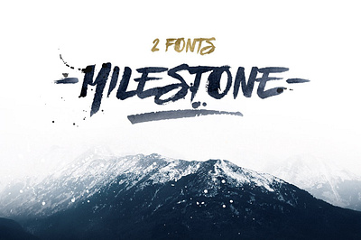 Milestone Fonts branding brush handmade pattern splatters typography