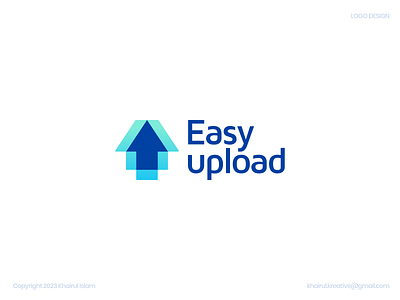 Easy Upload agency arrow blue branding cloud colorful custom logo gradient graphic design identity illustrator logo logo design logodesigner logomaker logoprocess logos minimal storage upload