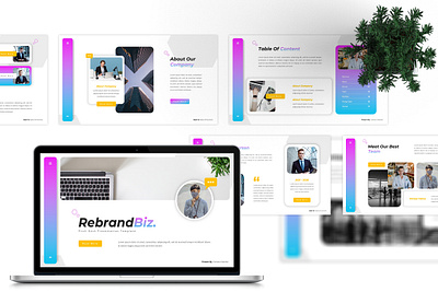 RebrandBiz - Pitch Deck PowerPoint Template agency business clean company corporate creative deck design modern pitch pitch deck portfolio powerpoint presentation typography ui unique