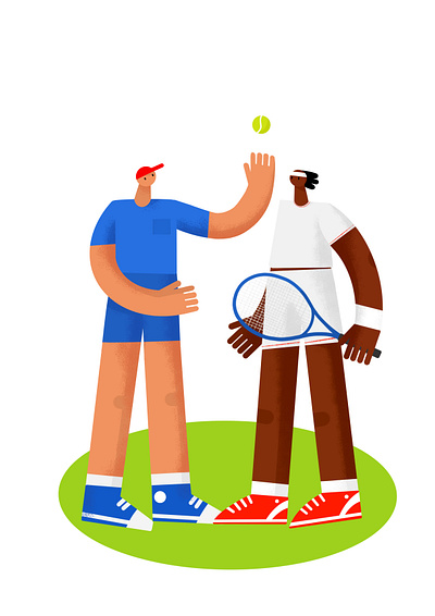 Tennis land onboarding illustration application branding character design digital painting illustration illustrator onboarding procreat tennis ui