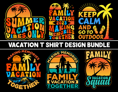 FAMILY VACATION T-SHIRT DESIGN BUNDLE custom family t shirt graphic design