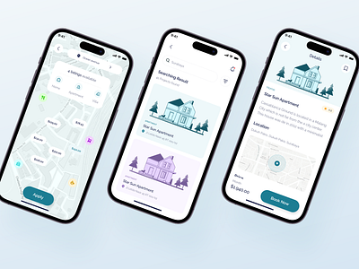 BlueSky - Search & details page app landing page mobile realestateapp ui ui design ux web design website