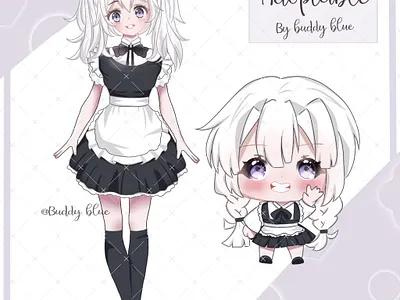 Maid Adoptable by buddy blue anime art brush chibi graphic design