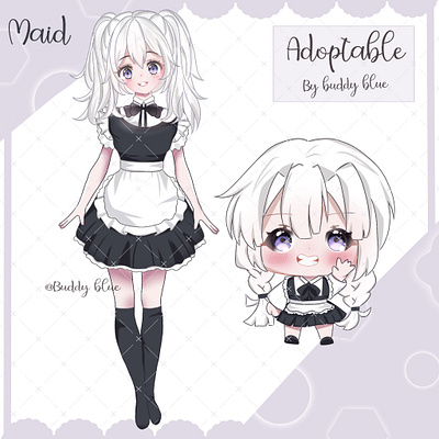 Maid Adoptable by buddy blue anime art brush chibi graphic design