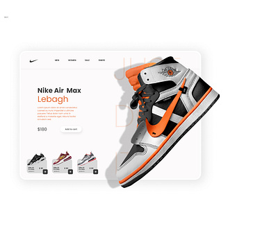 Nike Air Max branding figma minimal nike redesign shoes ui uiux web web design