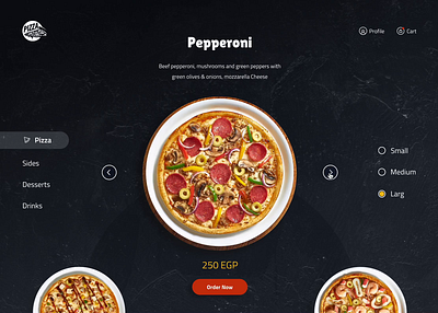 Pizza animation design food motion graphics ui ux website