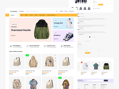 E commerce page commerce ui digital shopping e commerce landing page e commerce product showcase ecommerce ecommercelayout ecommercewebsite onlineshopdesign productshowcase shopping landing page shopping ui design