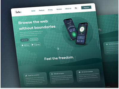 VPN Website Landing Page design graphic design ui website design