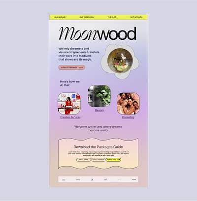 Website Design Inspiration Layout for Moonwood figma ui uiux design visual design websitedesign