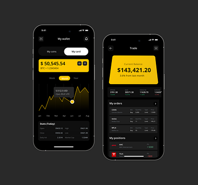 Crypto Trading mobile app app bitcoin clean crypto design interface mobile app product design trade trading ui uiux uiux design user experience ux ux design