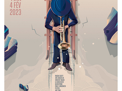 Les Hivernales du Jazz design illustration jazz music poster