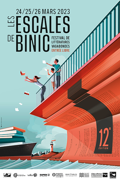 Les Escales de Binic design illustration poster vector