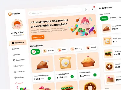 Dashboard - Foodies cook cooking cooking app dashboard delivery food fast food food food and beverage food and drink food app food delivery food order foodie foodies junk food kitchen recipes restaurant restaurant app restaurant dashboard