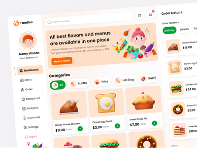 Dashboard - Foodies cook cooking cooking app dashboard delivery food fast food food food and beverage food and drink food app food delivery food order foodie foodies junk food kitchen recipes restaurant restaurant app restaurant dashboard