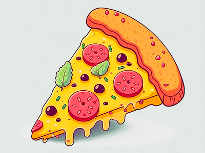 Slice of Heaven: Pizza illustration breakfast cheese design digitalart food foodillustration graphic design illustration pizza illustration pizzaart slice vector