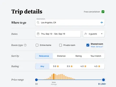 Adaptable and Flexible: Designing Filter UI for Different Device app chart design dropdown figma filter filters flight input options slider sort tabs text field travel trip ui ui kit ux web